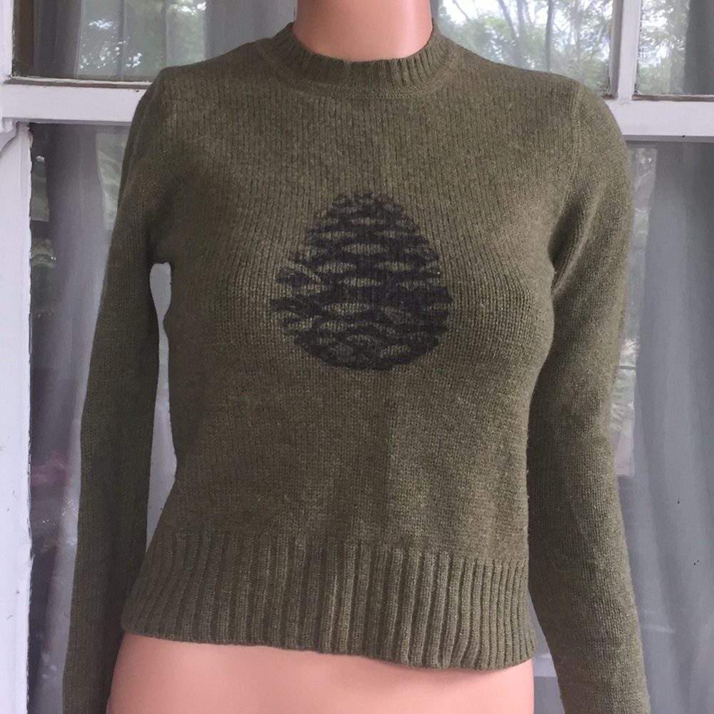 J. Crew pinecone lambswool pullover sweater